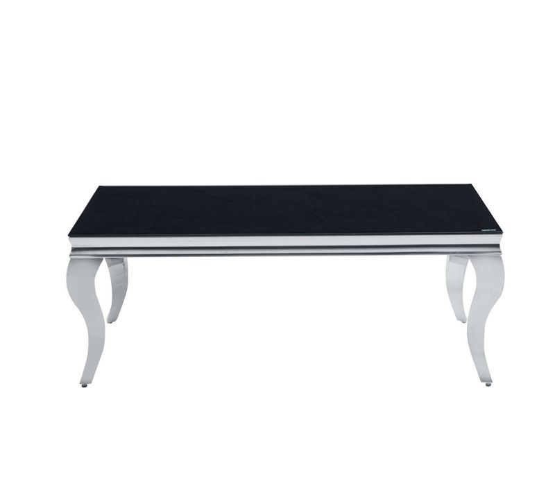 Table Basse Baroque Chrome 120x60x45 Cm - Noir