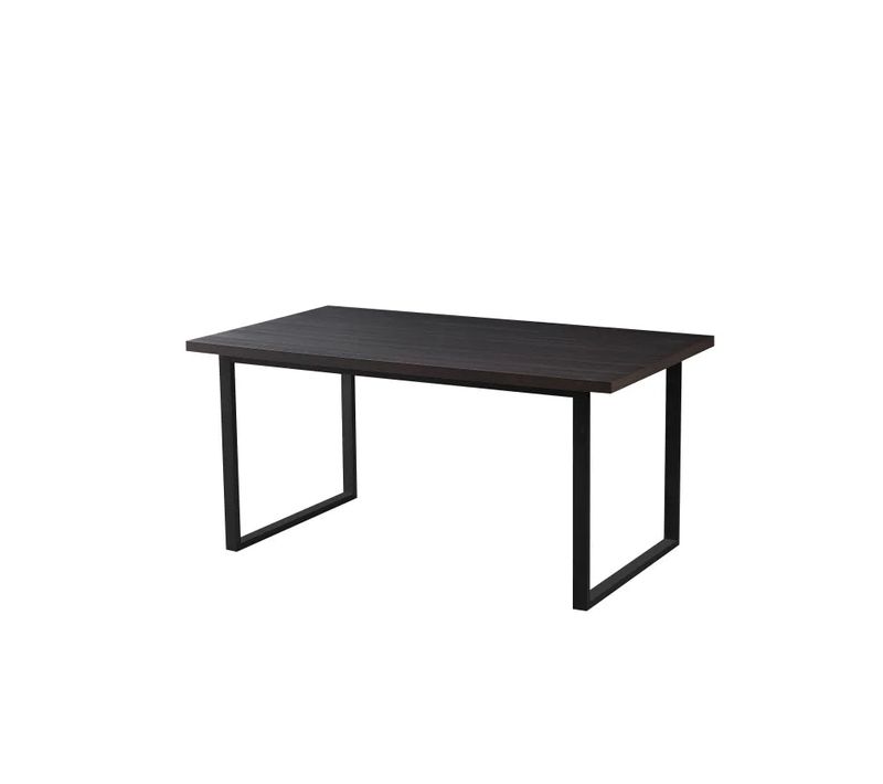 Table à Manger Bois Noir 160x90 Cm 4-6 Couverts Pied Métal Noir – Belgrade