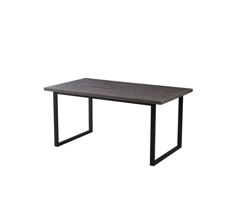 Table à Manger Bois Gris 160x90 Cm 4-6 Couverts Pied Métal – Belgrade