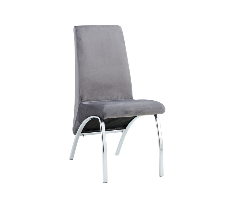 Lot De 4 Chaises Fate Chrome Et Velours Gris