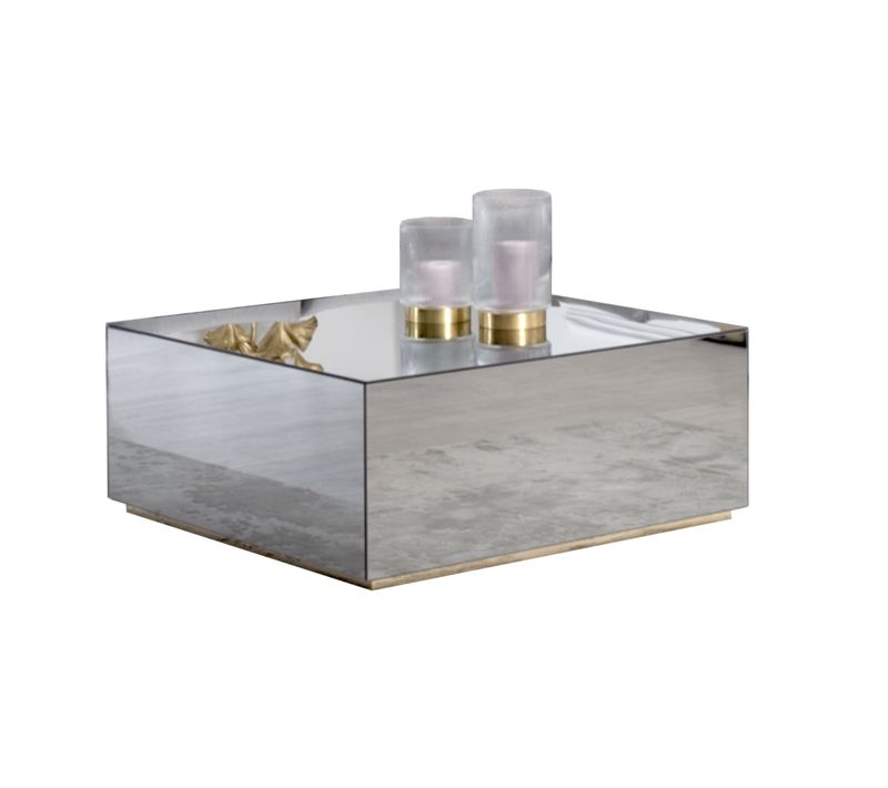 Table Basse Luxus – 90x90x50 Cm – Effet Miroir Élégant