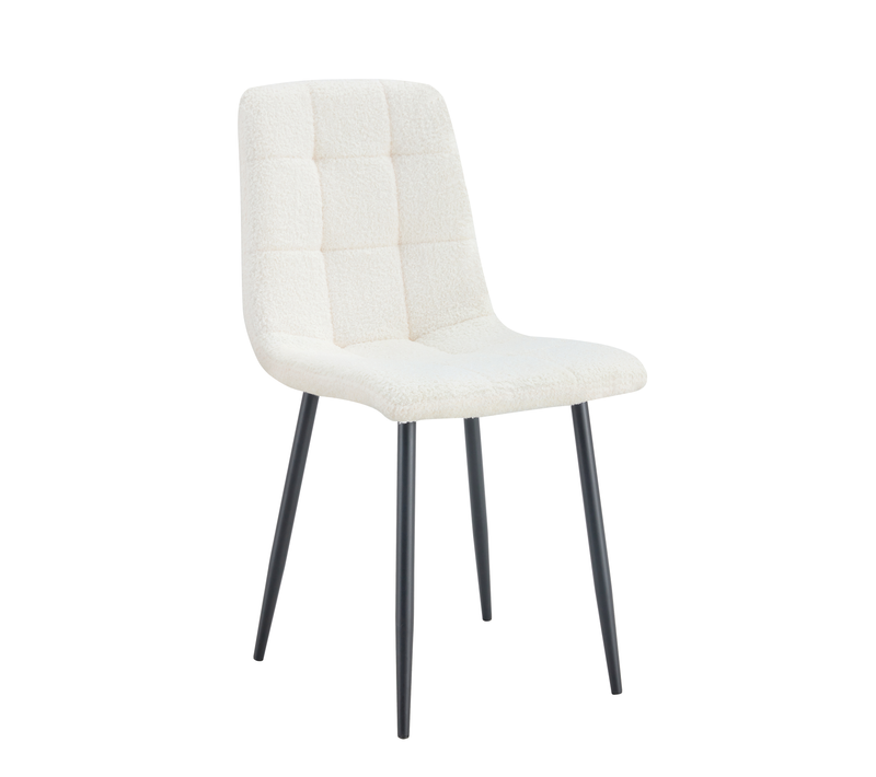 Lot 4 Chaises Salle à Manger Elisa Velours Doudou Pieds Métal Noir 42x55x87cm