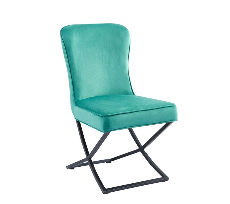 Lot De 4 Chaises Gabrielle Métal Noir Velours Capitonné