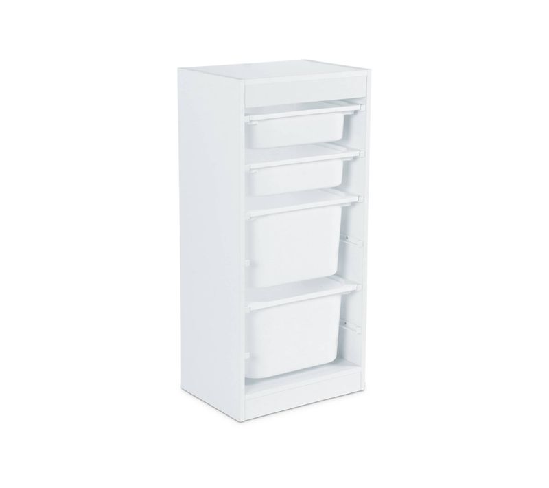 Meuble De Rangement Blanc Enfant 4 Bacs De Rangement