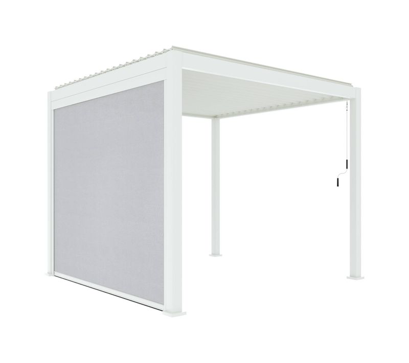Pergola Avec Store Bioclimatique Aluminium Et Textilène Triomphe Blanc 3x3 M Lames Orientables