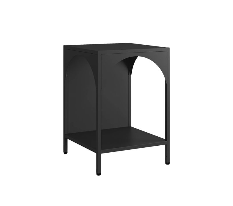 Table De Chevet. Table D'appoint En Acier Noir