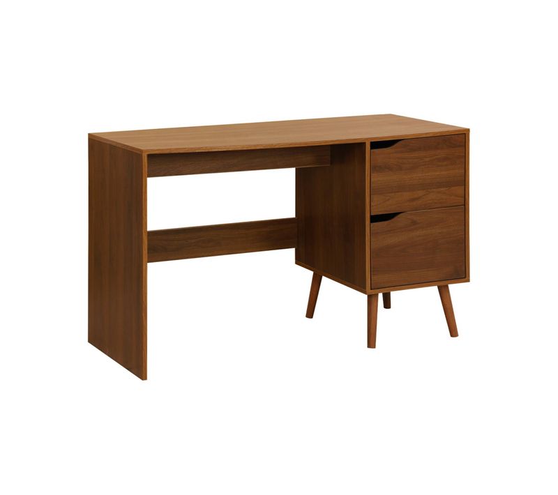 Bureau à 2 Tiroirs Décor Bois De Noyer