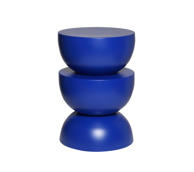 Table D'appoint. Bout De Canapé. Table De Chevet En Métal. Bleu. Coumba. Ø32 X H 46.5cm