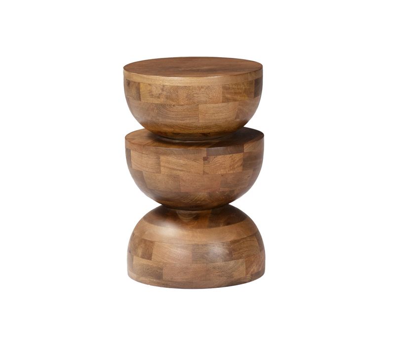 Table D'appoint. Bout De Canapé. Table De Chevet. Tabouret En Bois De Manguier. Noyer. Sita. Ø30 X