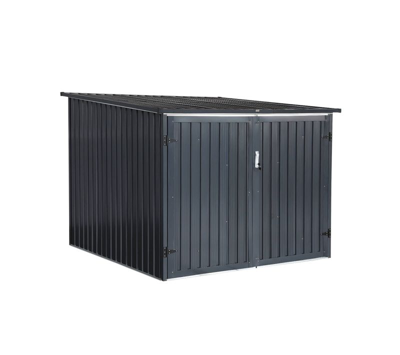 Abri à Vélo. Rangement 4 Vélos. Gris En Acier Galvanisé. L 203 X P 198 X H 157 Cm