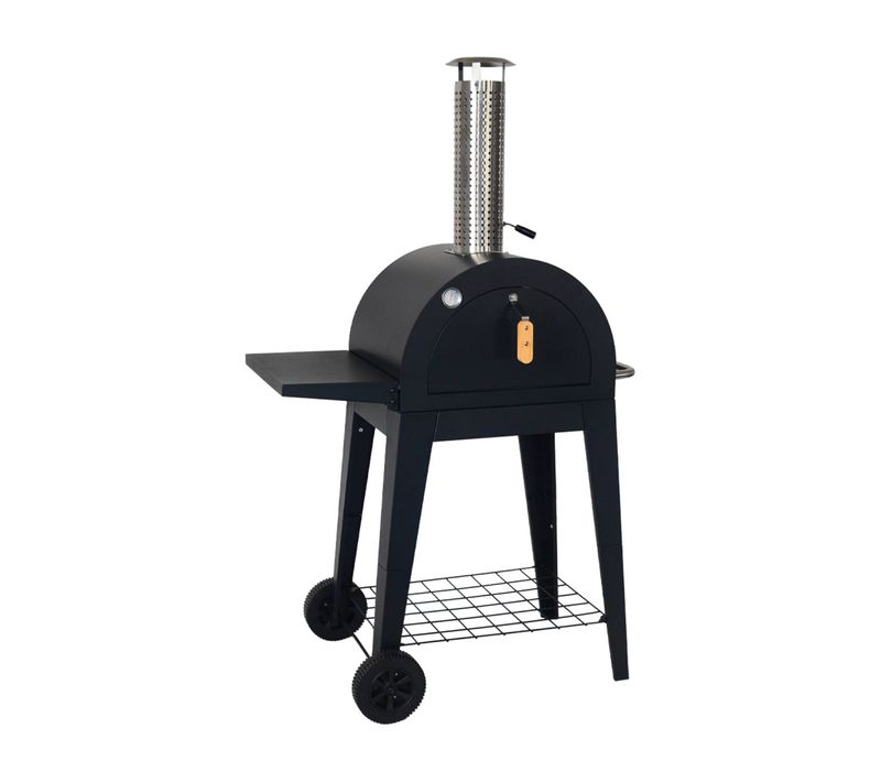 Four à Pizza D'extérieur Au Charbon De Bois. Coloris Noir - Giulia . L70xp63xh122cm