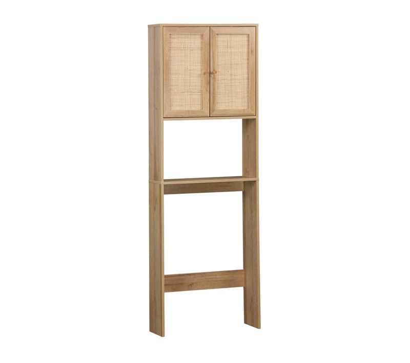 Etagère Meuble Wc Décor Bois Et Cannage Bohème 1 étagère 64 X 20 X 180 Cm Naturel