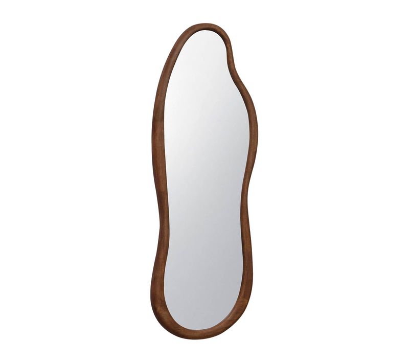 Miroir Organique Austin En Bois D'hévéa. Couleur Noyer. 120 Cm
