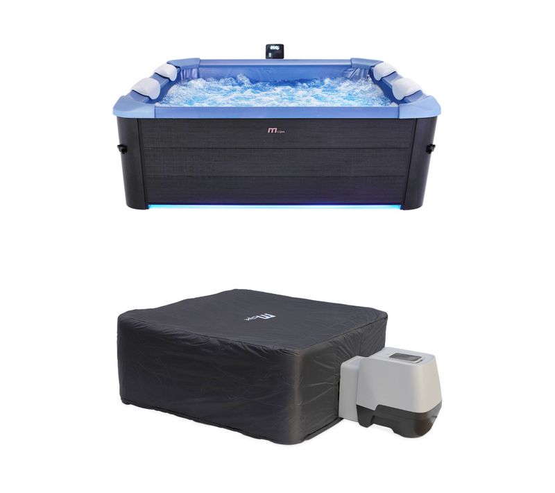 Spa Rigide Oslo Sapphire Mspa 6 Personnes Gris. 4 Coussins. Bâche Incluse + Housse Thermique.