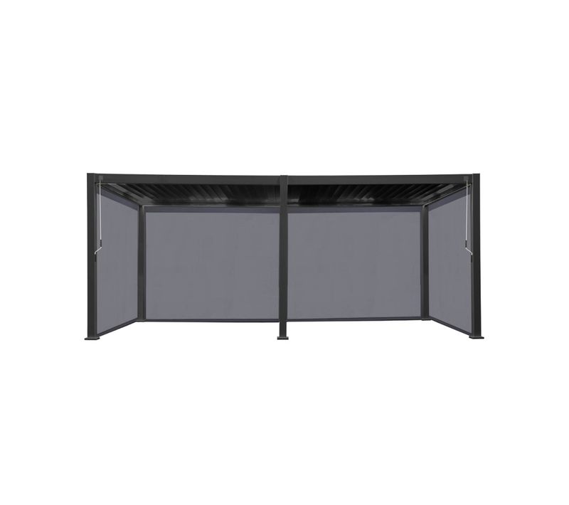 Pergola Bioclimatique En Aluminium. Lames Orientables 3x6m + 4 Stores 3m Triomphe Anthracite