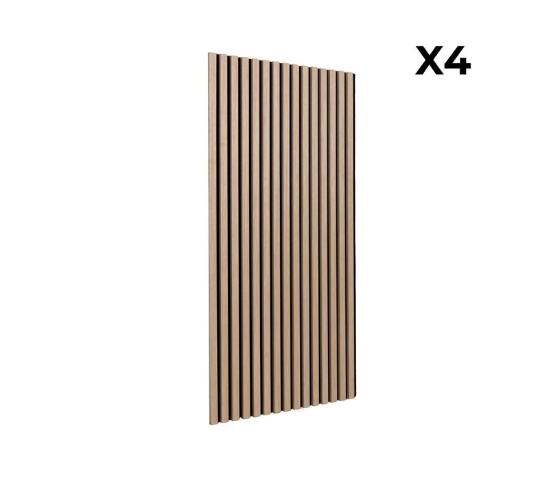 Set De 4 Panneaux Muraux Décoratifs En Feutrine Et Mdf Chêne 60x120cm - Kyoto