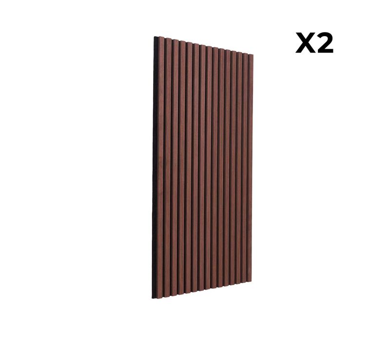 Set De 2 Panneaux Muraux Décoratifs En Feutrine Et Mdf Noyer 60x120cm - Kyoto