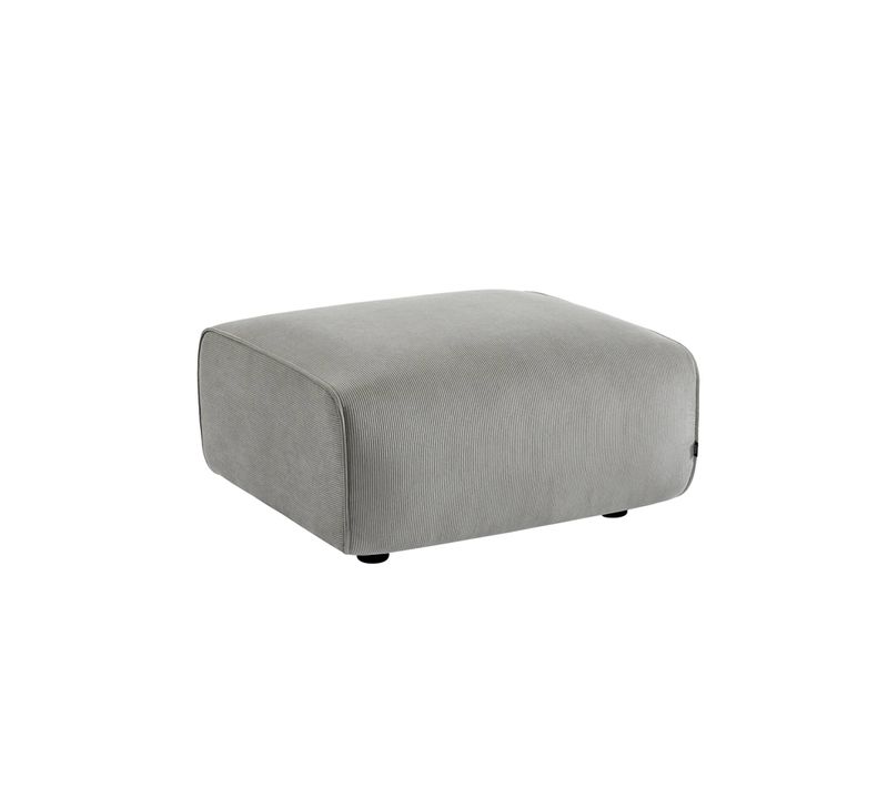 Pouf. Module Pour Canapé. Repose-pieds Pour Canapé 2 Places En Velours Côtelé Gris Clair. L 76 X P