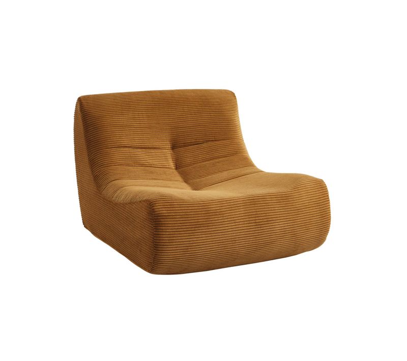 Chauffeuse Velours Côtelé 1 Place Moutarde L 91 X P 105 X H 72 Cm - Sokol