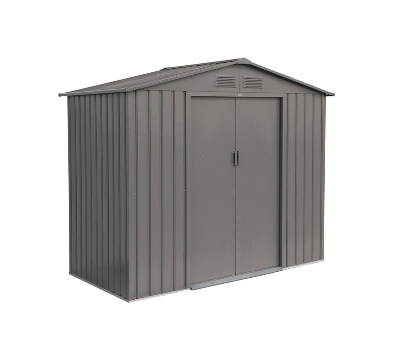 Abri De Jardin En Métal - Houtland. 2.71 M² Taupe - Cabane à Outils Avec Double Portes