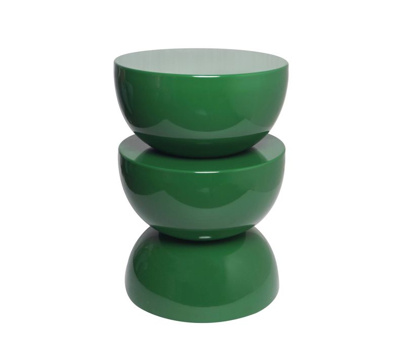 Table D'appoint. Bout De Canapé. Table De Chevet En Métal Effet Glossy Vert Foncé Coumba. D.32 X H