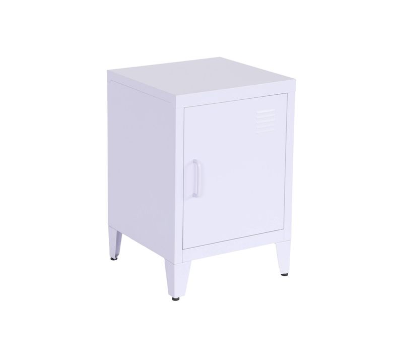 Table De Chevet En Acier Lilas. 1 Porte. Casier. Chambre Enfant