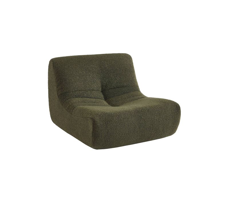 Fauteuil Chauffeuse Enfant Bouclette Texturée 1 Place Kaki - Sokol Kids