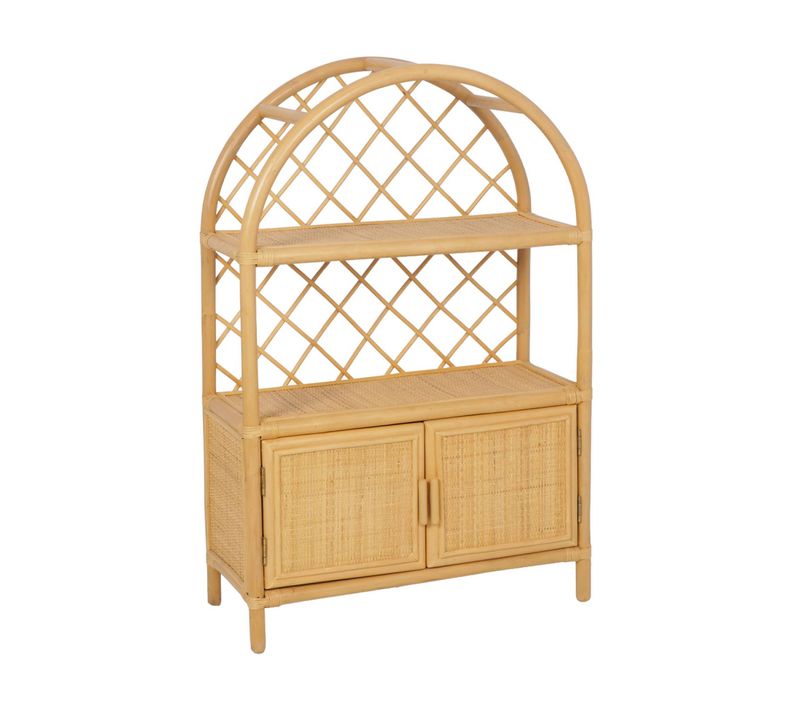 Bibliothèque Enfant Exotique Rotin Naturel - 70x30x106cm - Arlo