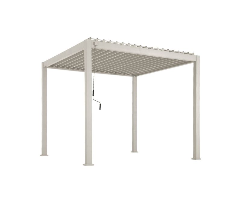 Pergola Bioclimatique Aluminium Beige Triomphe 3x3 M Lames Orientables