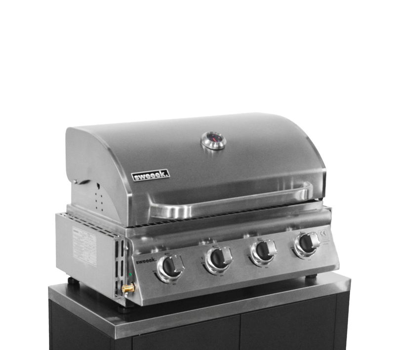 Barbecue à Gaz Avec 4 Brûleurs à Poser Avec Récupérateur De Graisse