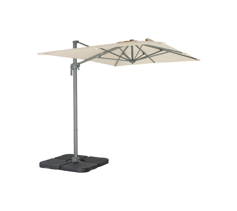 Parasol Déporté Rectangulaire 2x3m - Antibes - Ecru - Parasol Excentré Inclinable. Rabattable Et