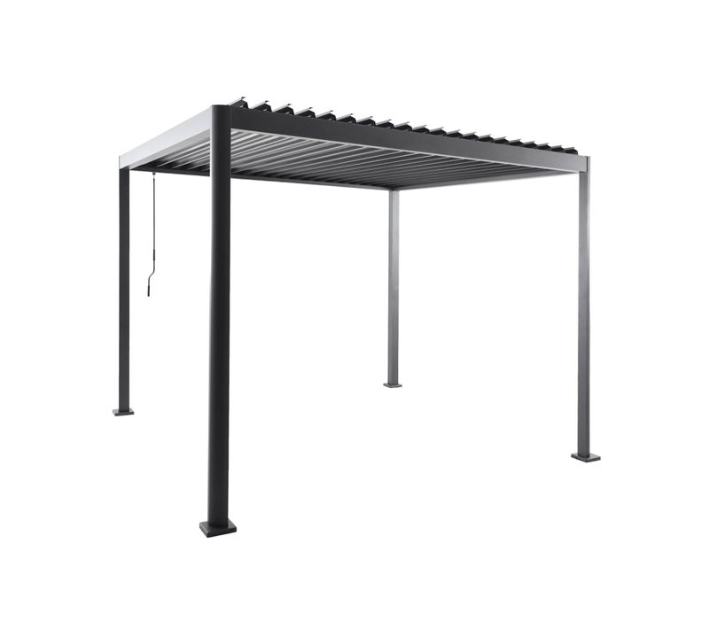 Pergola Bioclimatique Anthracite Aluminium Et Acier Lames Orientables 3x3m - Imperial