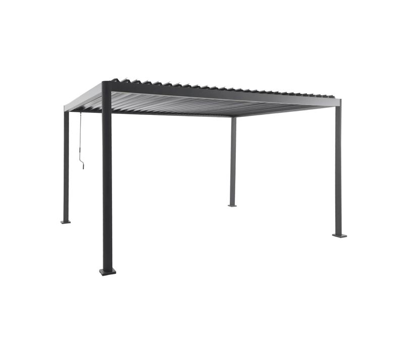 Pergola Bioclimatique Anthracite Aluminium Et Acier Lames Orientables 4x3m - Imperial