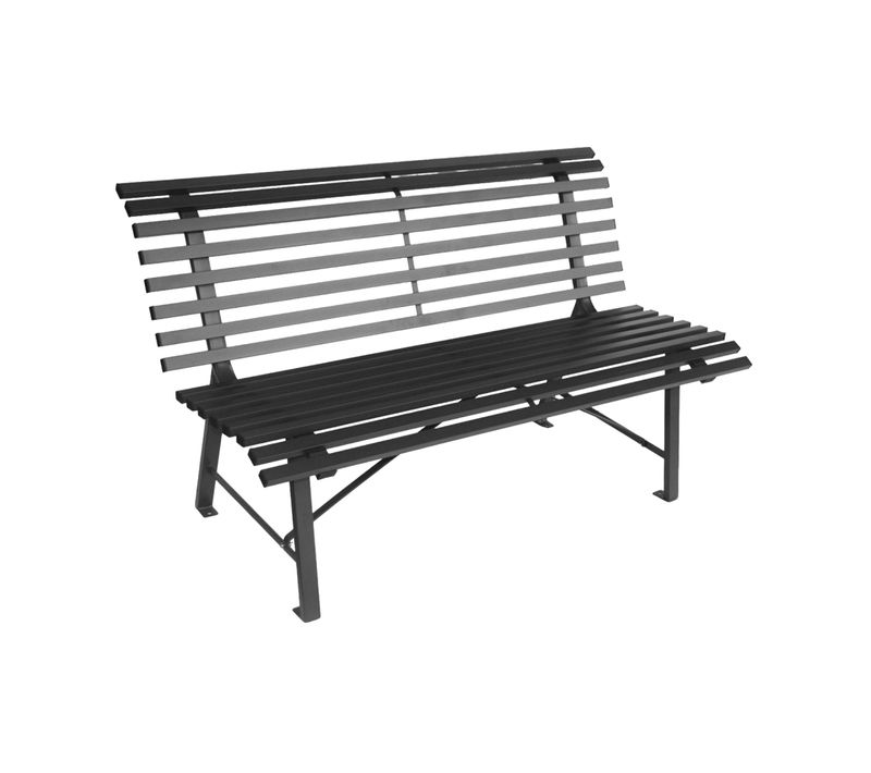 Banc De Jardin Acier 2 Places Anthracite 140cm - Nima