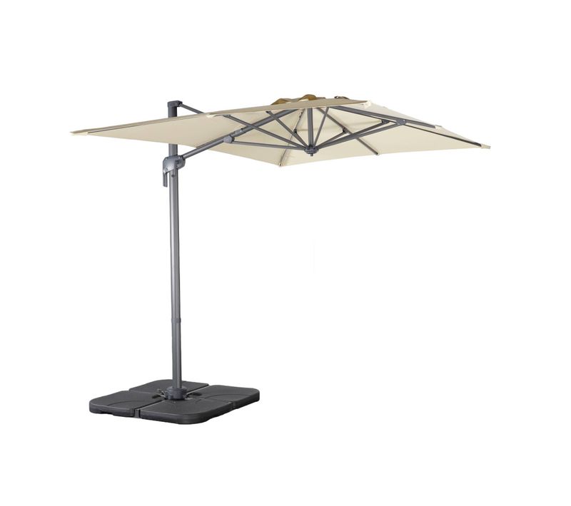 Parasol Déporté Rectangulaire 2x3m + Dalles à Lester - Antibes - Kaki - Parasol Excentré