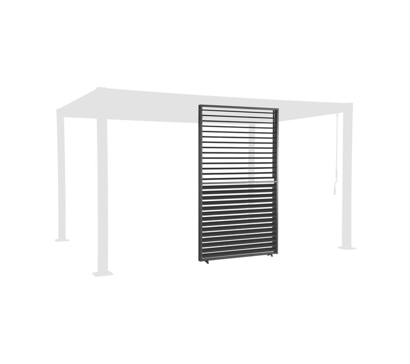 Persienne à Lames Orientables 130cm Pour Pergola Bioclimatique Aluminium Anthracite Palace