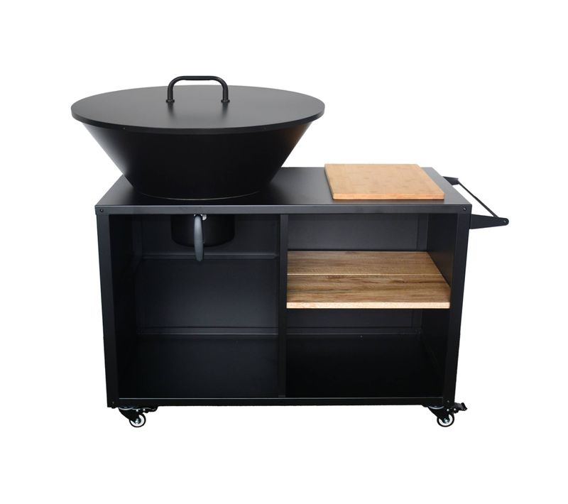 Brasero De Cuisson D.80cm Avec Grille De Cuisson. Espace De Rangement Et Couvercle. L 138 X P 82 X H