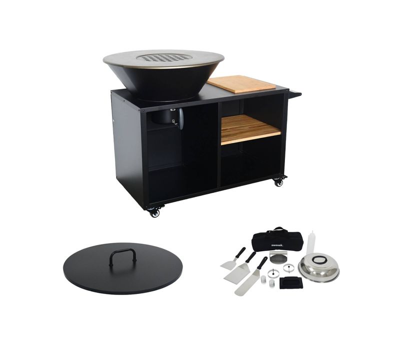 Brasero De Cuisson D.80cm Avec Grille De Cuisson. Espace De Rangement. Couvercle Et Ustensiles. L