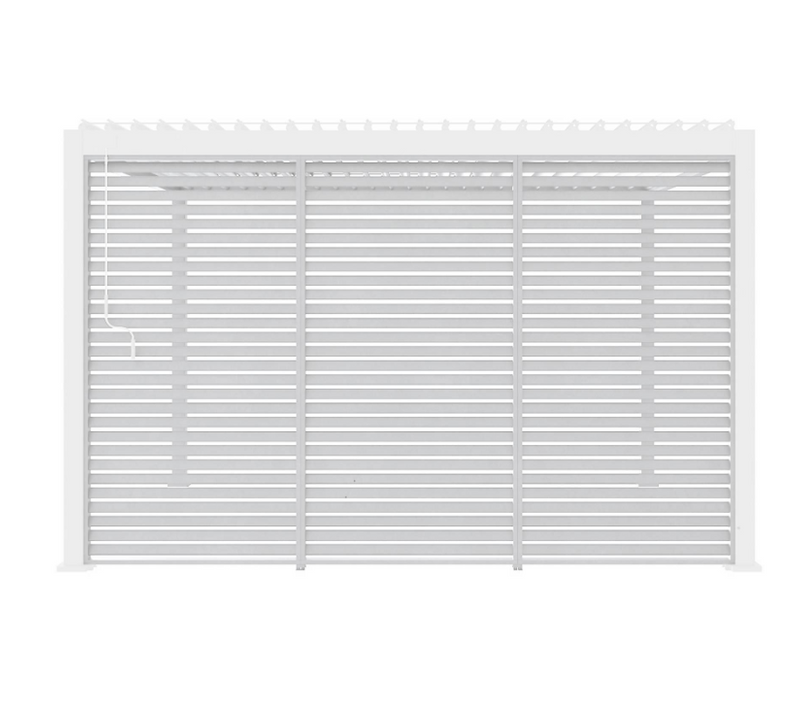 Lot De 3 Persiennes Blanc 130cm Pour Pergola Bioclimatique aluminium 4x3m Triomphe