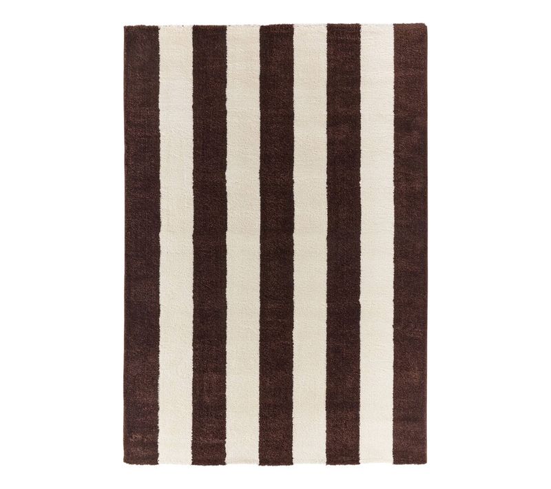 Tapis Intérieur Rayures Marron Et Blanc 120x160cm - Pablo