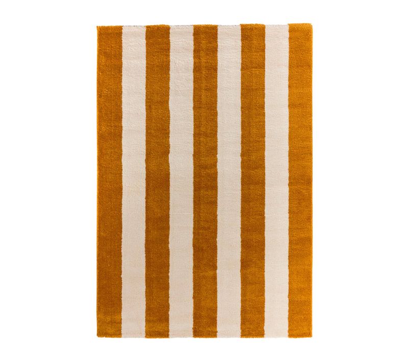 Tapis Intérieur Rayures Ocre Et Blanc 120x160cm - Pablo