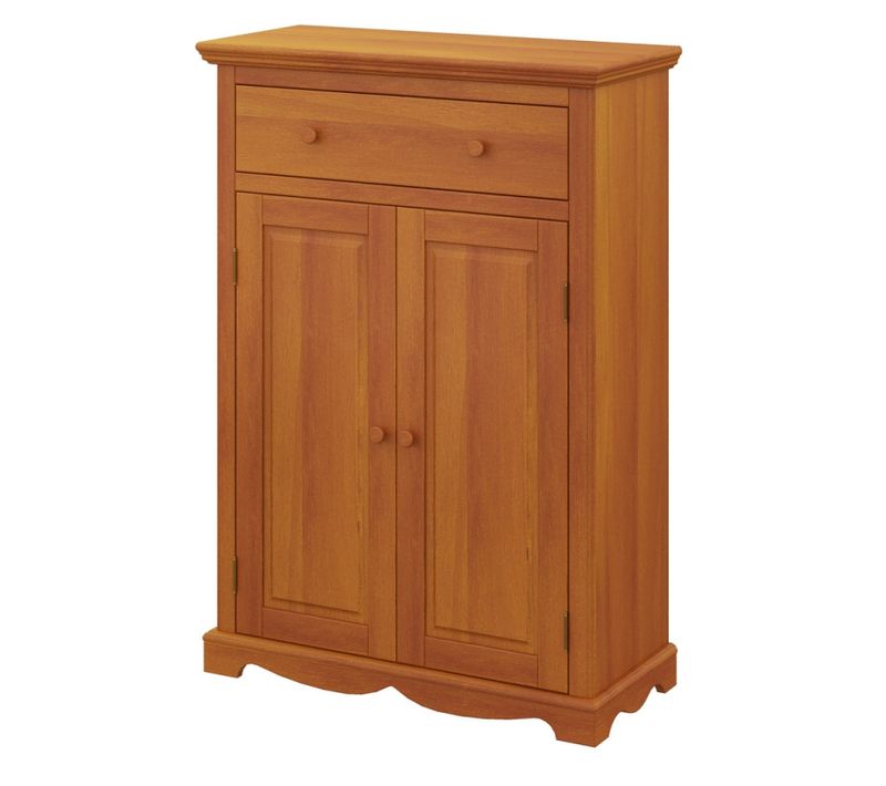 Buffet Le Parisien Pin Miel 2 Portes 1 Tiroir 2 Etagères L 94 H 134 P 42