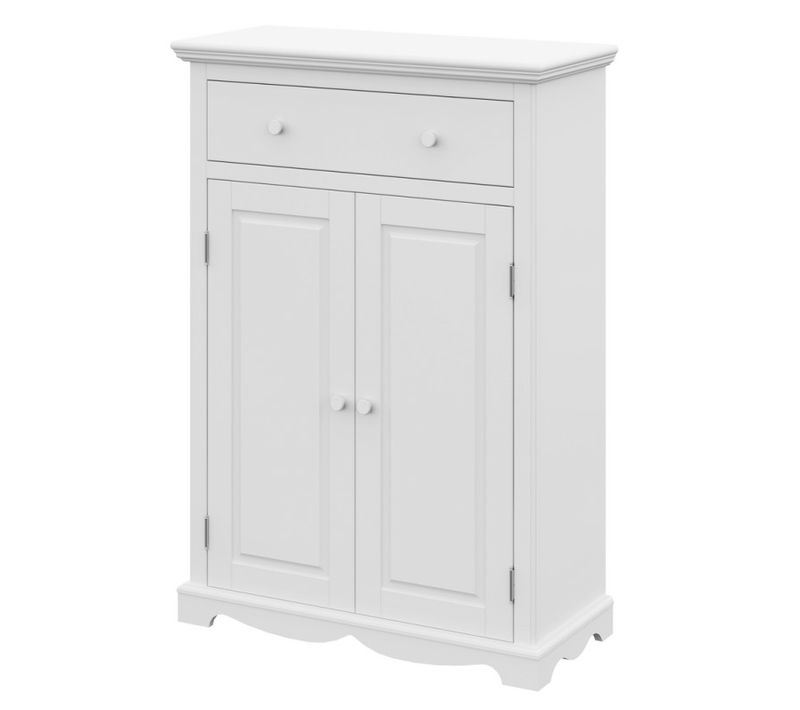 Buffet Le Parisien Charme Blanc 2 Portes 1 Tiroir 2 Tablettes 94 X 134 X 42 Cm