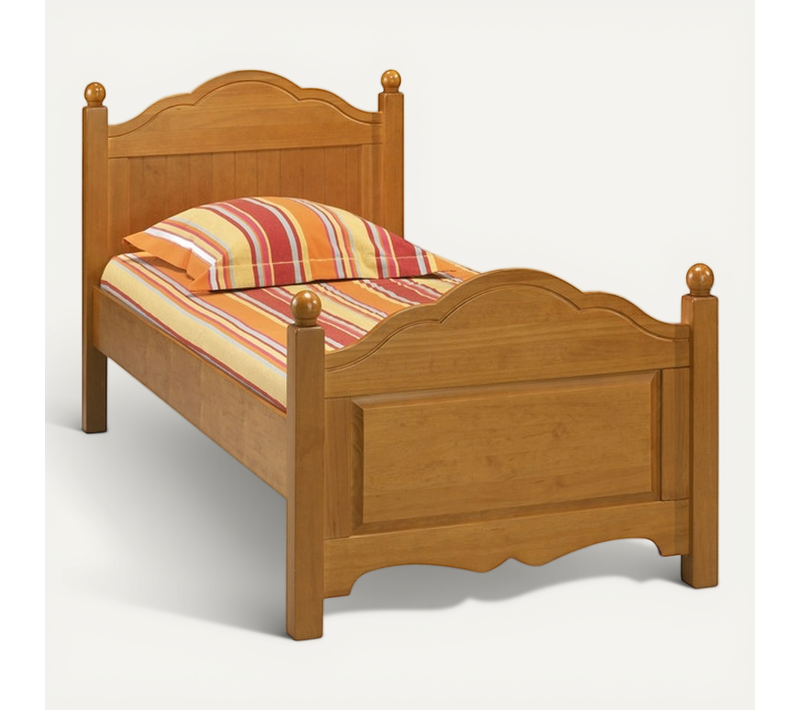 Lit 1 Place Pour Couchage 90 X 190 Pin Miel Style Anglais L 99 H 100 P 198 Cm