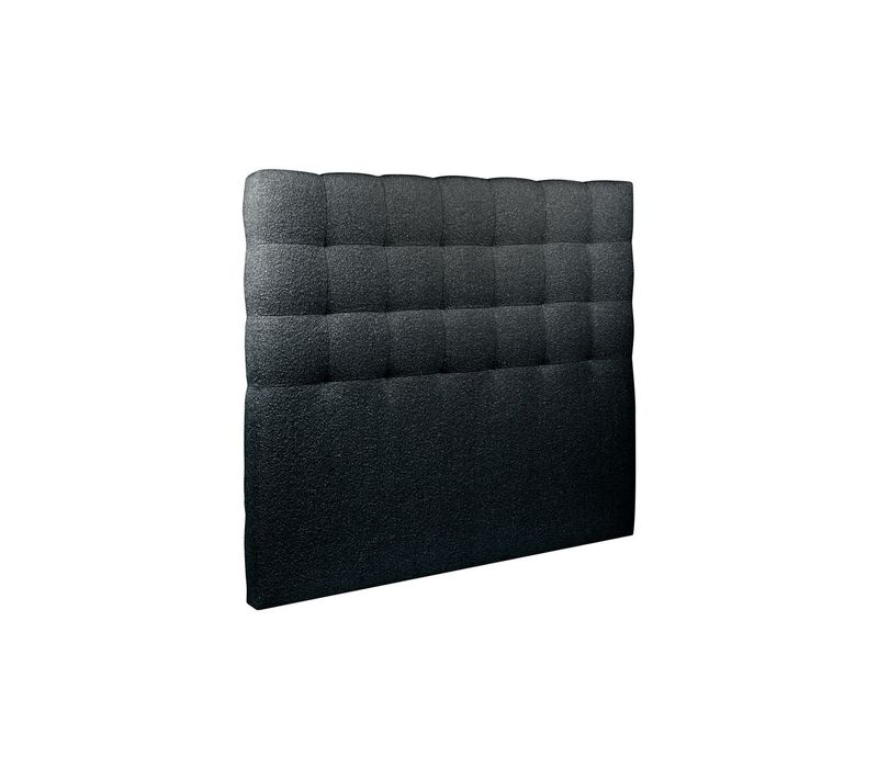 Tete De Lit Capitonnée Bouclette Noir L 160 Cm - Ep 10 Cm Rembourré