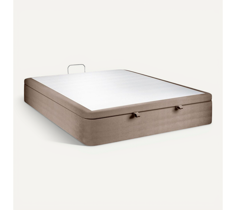 Sommier Coffre Velours Taupe 160x200 H39cm