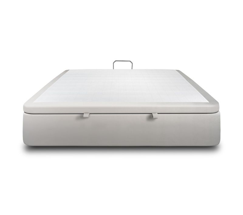 Sommier Coffre Velours Gris Clair 200x200 H39cm