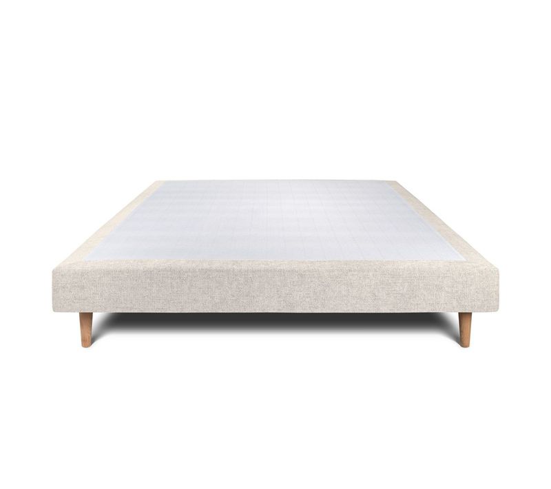 Sommier Tapissier Tissu Beige Clair 140x200 H29cm