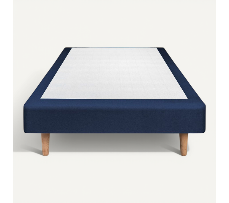Sommier Tapissier Velours Bleu 90x200 H29cm