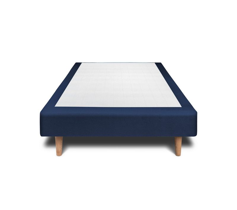 Sommier Tapissier Velours Bleu 90x190 H29cm